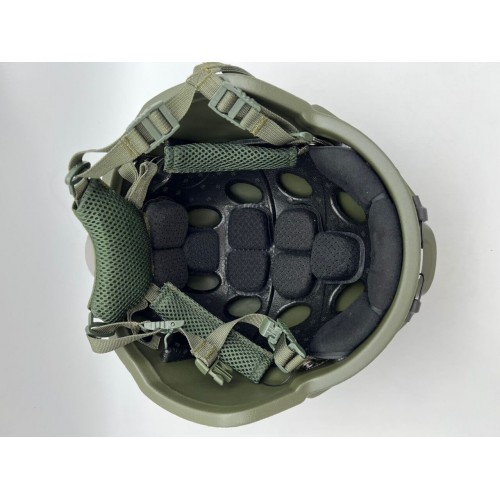 Кевларовый тактический баллистический композитный шлем ACH MICH NIJ IIIA Ops-Core (цвет «олива») / Бр2 класс защиты / с защитой ушей и системой регулировки Венди