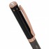 Ручка подарочная шариковая Galant FACTURA корпус черный розовое золото синяя 143513 (1)