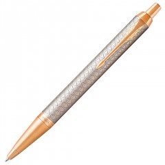 Ручка шариковая Parker IM Premium Warm Silver GT с гравировкой и позолотой 1931687/142509 (1)