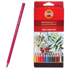 Карандаши цветные акварельные KOH-I-NOOR Mondeluz 3,8 мм 12 цветов 180328 (1)