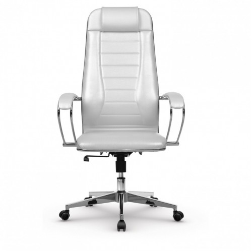 Кресло офисное Метта К-31 хром экокожа сиденье и спинка мягкие белое 532478 (1)