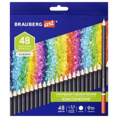Карандаши художественные цветные Brauberg Art Classic 48 цветов 3,3 мм 181539 (1)