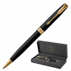 Ручка шариковая Parker "Sonnet Core Matt Black GT" черный матовый лак позолота черная 142359 (1)
