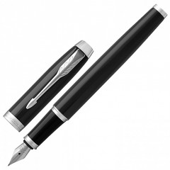 Ручка перьевая Parker IM Core Black Lacquer CT черный глянец. лак хром. синяя 1931644/142528 (1)