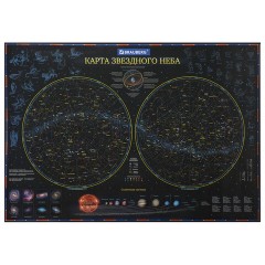 Карта Звездное небо и планеты интерактивная Brauberg 101х69 см в тубусе 112371 (3)