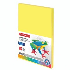 Бумага цветная для принтера Brauberg А4 80 г/м2 100 листов желтая 112454 (3)