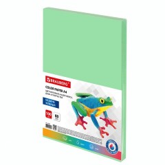 Бумага цветная для принтера Brauberg А4 80 г/м2 100 листов зеленая 112458 (3)
