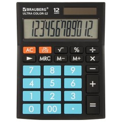 Калькулятор настольный Brauberg Ultra Color-12-BKBU 12 разрядов 250497 (1)