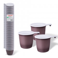 Одноразовые чашки пластиковые для чая и кофе 200 мл Лайма Бюджет 50 шт 600940 (5)