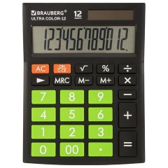 Калькулятор настольный Brauberg Ultra Color-12-BKLG 12 разрядов 250498 (1)