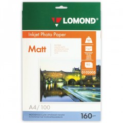 Фотобумага для струйной печати Lomond А4 160 г/м2 100 листов односторонняя матовая 0102005 (1)