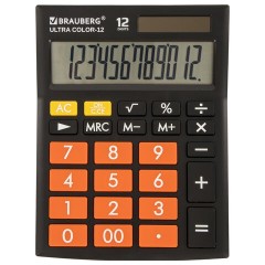 Калькулятор настольный Brauberg Ultra Color-12-BKRG 12 разрядов 250499 (1)