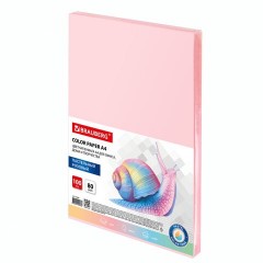 Бумага цветная для принтера Brauberg А4 80 г/м2 100 листов розовая 112447 (3)