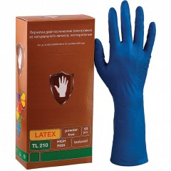 Перчатки латексные смотр 25 пар 50 шт L большой синие SAFE&CARE High Risk 630695 (1)