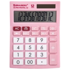 Калькулятор настольный Brauberg Ultra PASTEL-12-PK 12 разрядов 250503 (1)