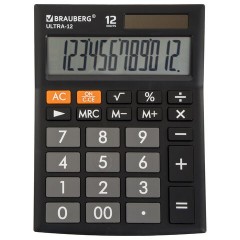 Калькулятор настольный Brauberg Ultra-12-BK 12 разрядов 250491 (1)