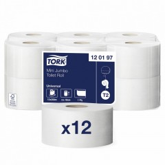 Бумага туалетная 200 м TORK Сист T2 UNIVERSAL 1-сл к-т 12 рул 124545 (1)