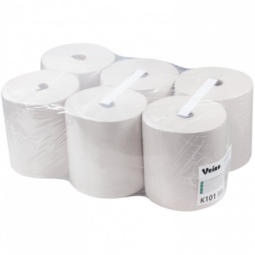 Полотенца бумажные рулонные 180 м Veiro Система H1 BASIC 1-слойные к-т 6 рул. K101 127095 (1)