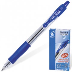 Ручка гелевая автоматическая с грипом Pilot G-2 0,3 мм синяя BL-G2-5/140380 (12)