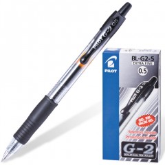 Ручка гелевая автоматическая с грипом Pilot G-2 0,3 мм черная BL-G2-5/140381 (12)
