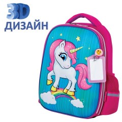 Ранец для девочек Юнландия Light Neon Unicorn 3D панель 16 л 229916 (1)