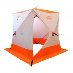 Зимняя палатка куб Следопыт 2,1*2,1 м Oxford 210D PU 1000 PF-TW-05/06 (белый/оранжевый)