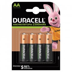 Батарейки аккумуляторные Duracell HR06 (АА) Ni-Mh 2500 mAh 4 шт 81472345 (453567) (1)