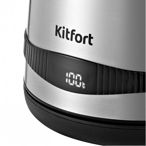 Чайник KITFORT КТ-6121-5 1,7 л 2200 Вт закр нагр элемент LED-дисплей сталь серебро 456005 (1)