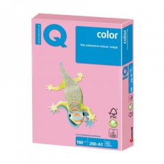 Бумага цветная для принтера IQ Сolor А3 160 г/м2 250 листов розовая PI25/110814 (1)