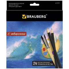 Карандаши цветные акварельные Brauberg Artist line 24 цвета 180570