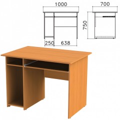 Стол компьютерный "Фея" 1000х700х750 мм с тумбой цвет орех милан СФ05.5 640005 (1)