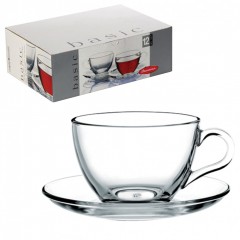 Набор чайный "Basic" на 6 персон (6 кружек 215 мл 6 блюдец) стекло Pasabahce 601317 (1)