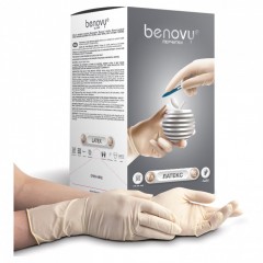 Перчатки латексные стерильные хирург к-т 50 пар 100 шт неопудр М размер 7,5 BENOVY 631163 (1)